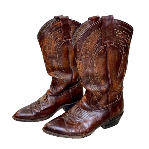 FRYE Cowboy Boots Chestnut Brown Size 8 M - Picture 3 of 16